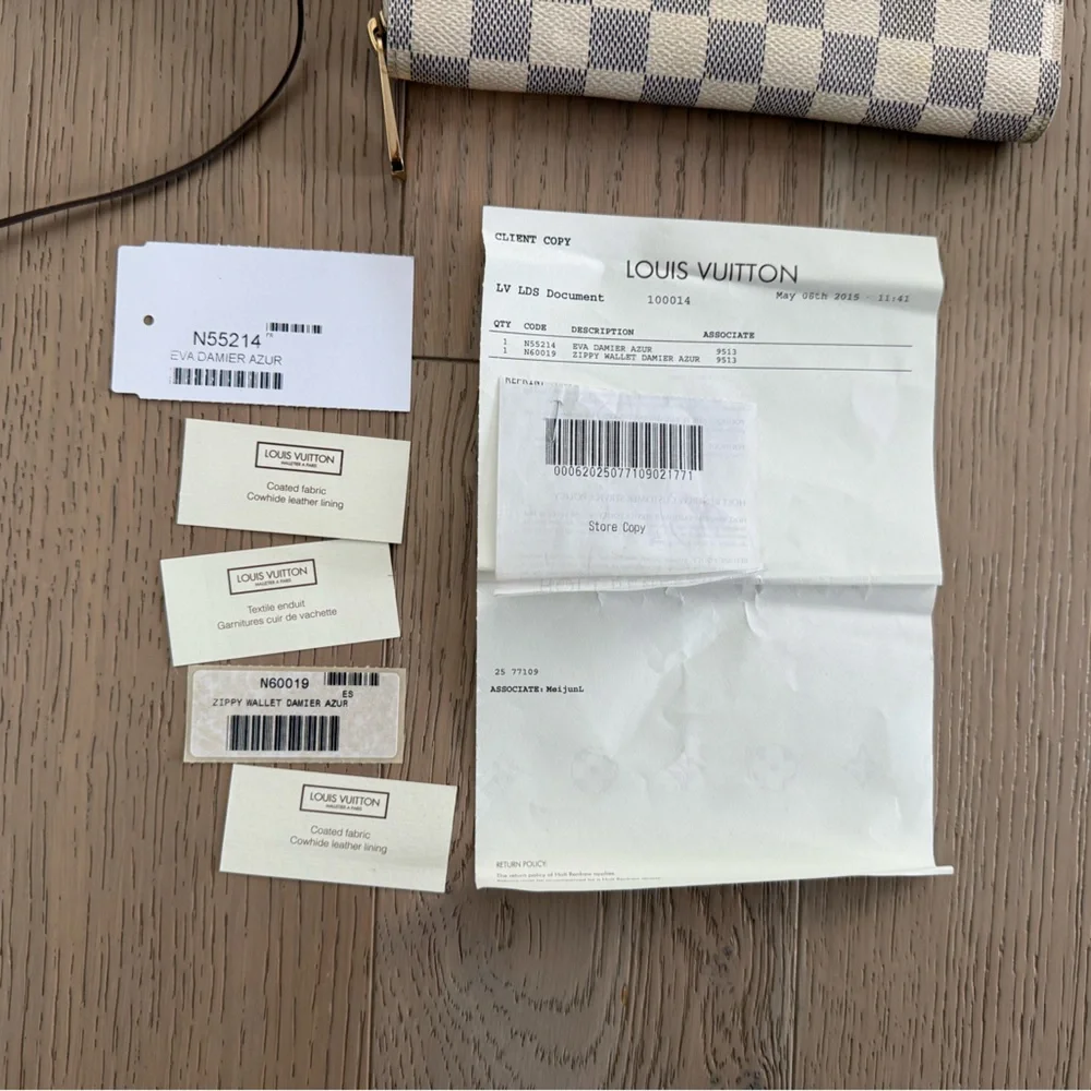 EVA Clutch - Louis Vuitton - Damier Azur Eva Clutch & Zippy Wallet - Picture 3 of 16
